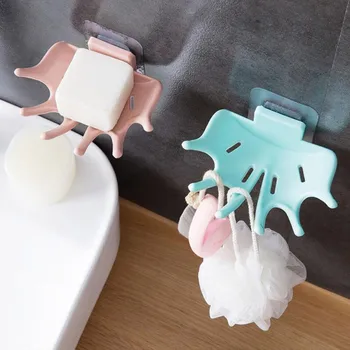 

Cute Claw Shape Soap Dish Punch-free Suction Cup Type Soap Drain Rack Wall Hanging Type Soap Dish For Bathroom