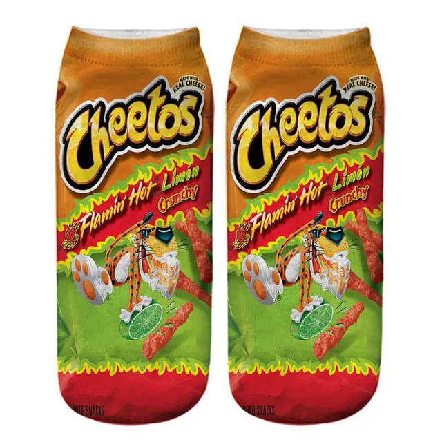 New Summer Fashion 3D Printing Socks Cute Art Creative Food Chips Ankle Socks Harajuku Funny Happy Sock HKD11106-10
