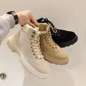 

Big Size Sneakers Men Winter Plus Velvet Snow Boots Casual Short Ankle Boot Shoes men Thick Flat Heel men Boots Winter L11-14