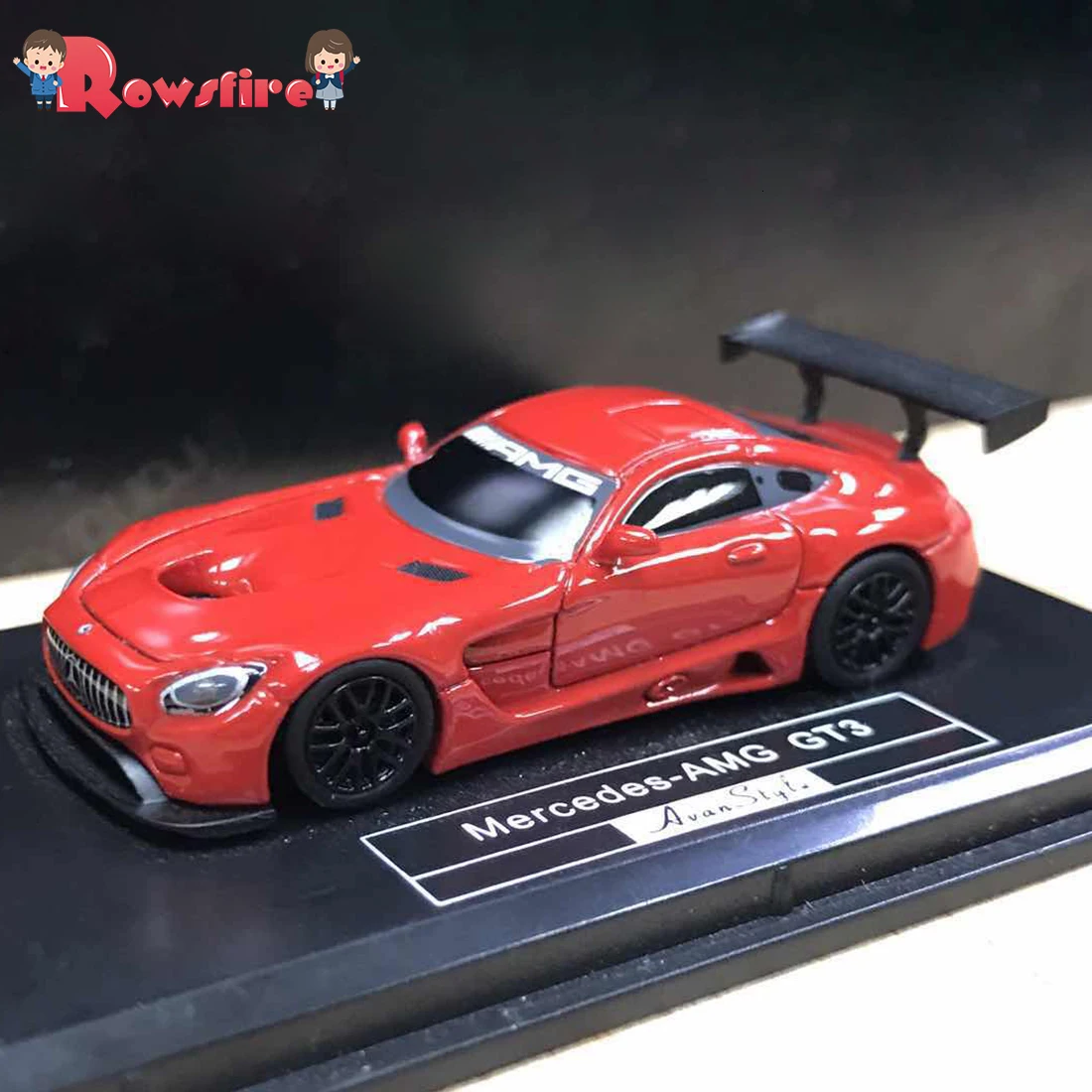 1: 87 полимерная Модель Автомобиля AMG GT3 орнамент Коллекция с основанием пылезащитный чехол-красный