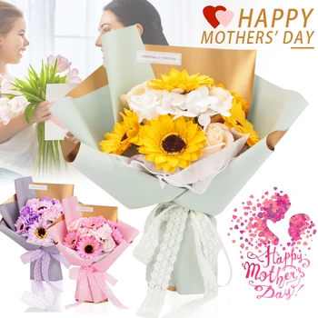 

DIY Soap Flower Gift Sunflower Rose Bouquet for Birthday Mothers Day Anniversary Wedding Festival Drop Shipping