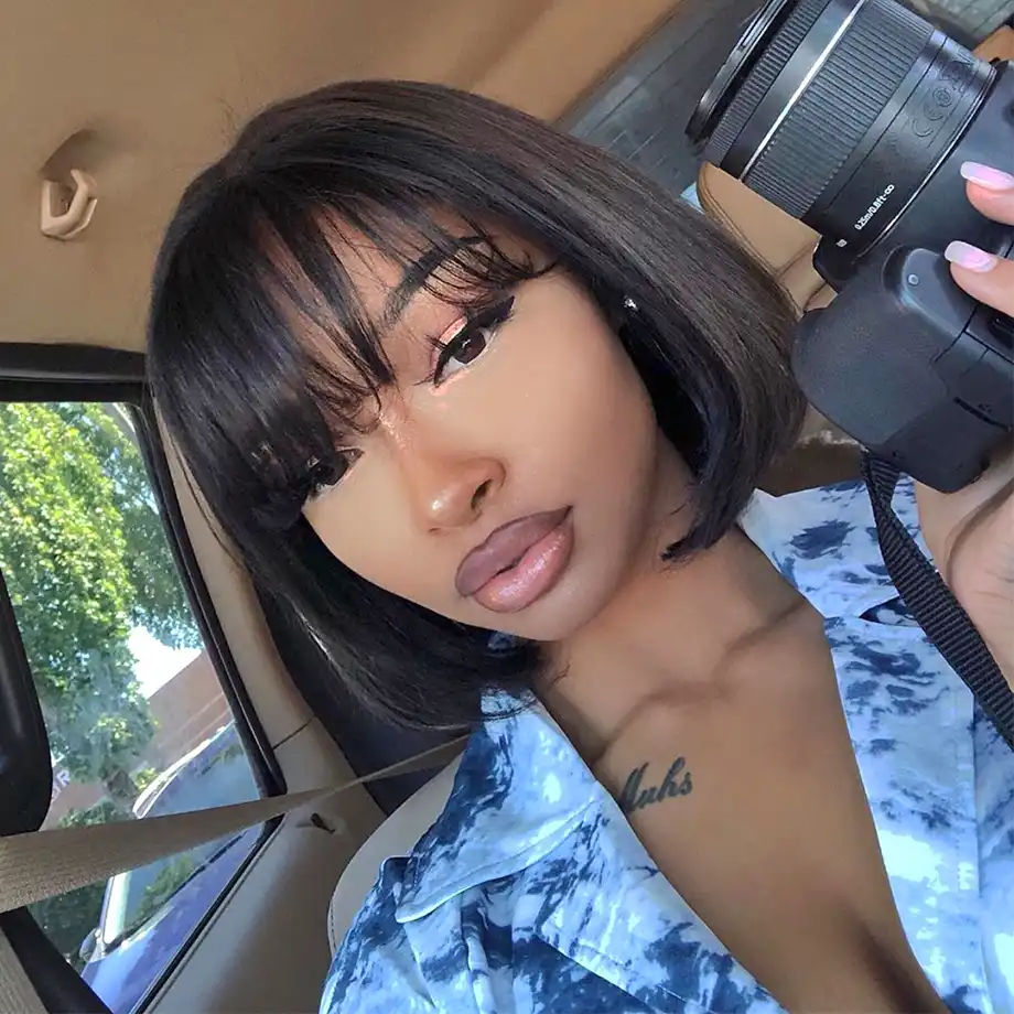 Deshevye Chelovecheskie Volosy Korotkie Pariki Dlya Chernokozhih Zhenshin 8 Dyujmov Bob Pariki 150 Plotnost Naturalnyj Cvet Brazilskie Pryamye Volosy Piaoyi Aliekspress