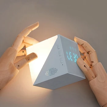 

Voice Control Digital LED Alarm Clock Wake Up Light Snooze Function Table Clock with Temperature Countdown Electronic Clocks