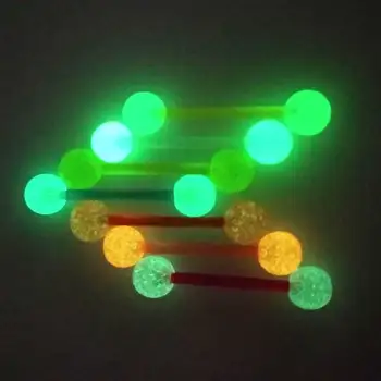 

Glow In the Dark Tongue Piercing 1Pc Acrylic Colorful Bioflexible Soft Tongue Barbell Rings Nipple Barbell Women Body Jewelry