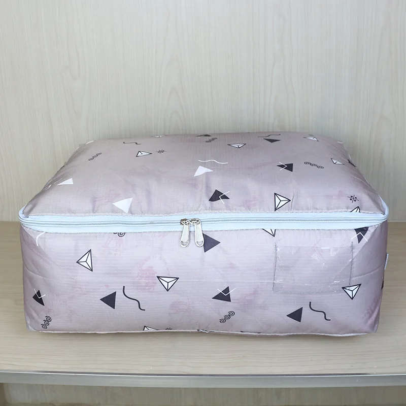 5 Size Blue Flower Oxford Cloth Storage Bags Moisture Resistant Washable Organizer Portable Home Quilt Beddding Storage Case