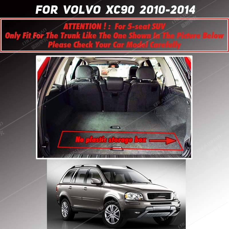 Juego De Alfombrillas De Goma Pesada A Medida Para Volvo XC90 (2002-2014) – Con Clips De Fijación, Color Negro