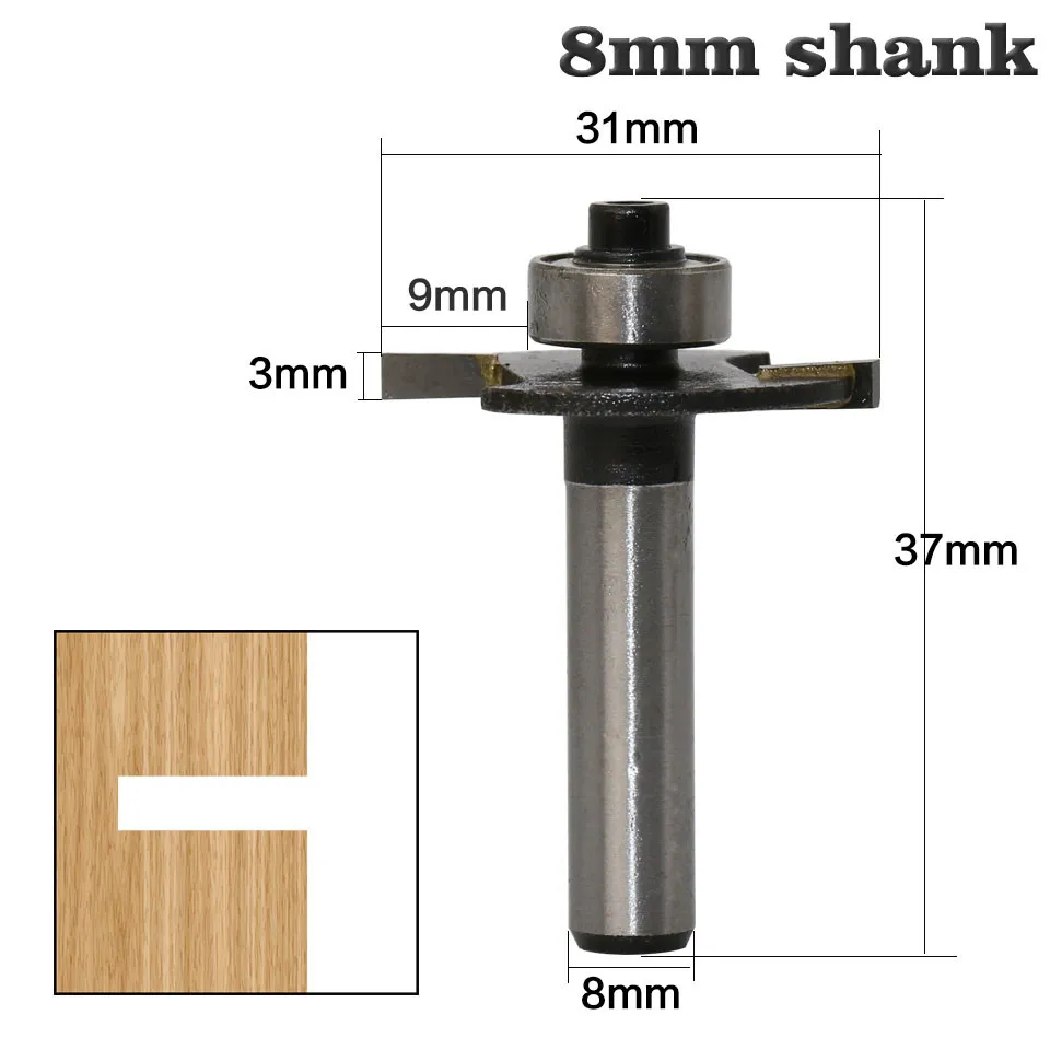 

8mm Shank Milling Cutter Woodwork "T" Type Biscuit Joint Slot Cutter Jointing Slotting Router Bit 3mm Height Cutter Woodworking
