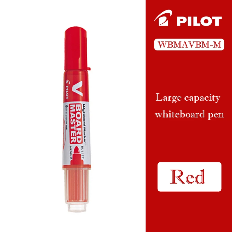 Red Pilot WBMAVBM V доска мастер Средний пуля круглый носок белая доска маркер черный/синий/красный/оранжевый/зеленый/фиолетовый заправка чернил P-WMRF8 - Цвет: Red