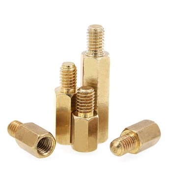 

M4 Brass Single-head stud screws single pass nut hexagon column isolation bolts motherboard screw
