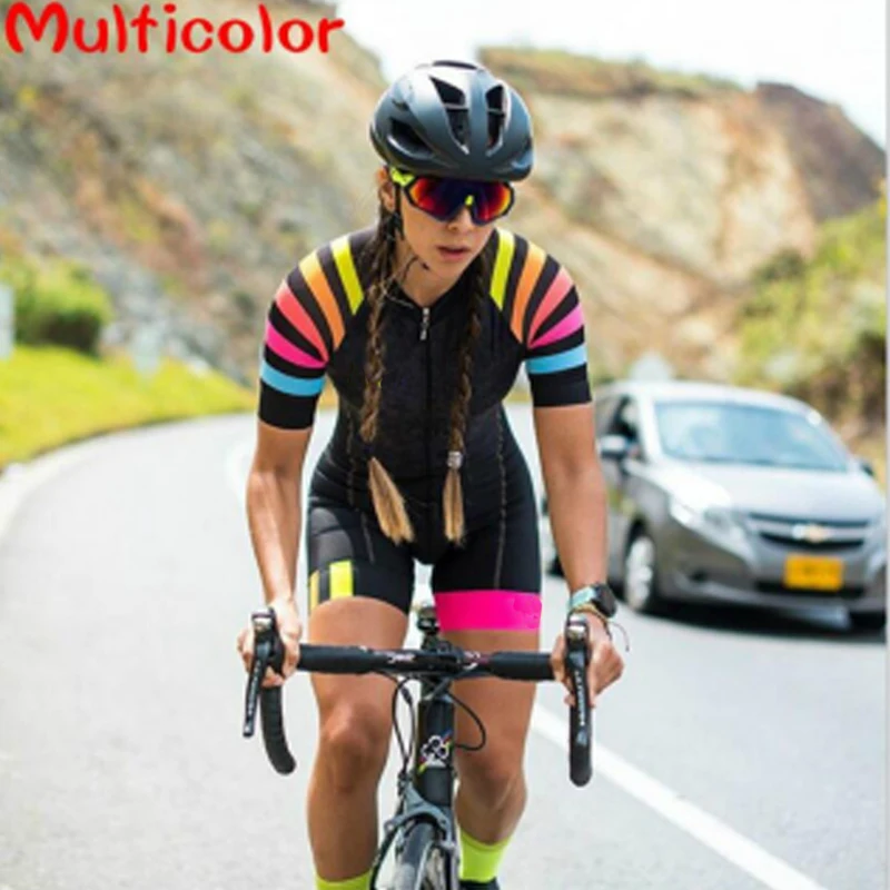 2021 Women's Triathlon Short Sleeve Cycling Jersey Sets Skinsuit Maillot Ropa Ciclismo Bicycle Clothing Bike Shirts Go Jumpsuit