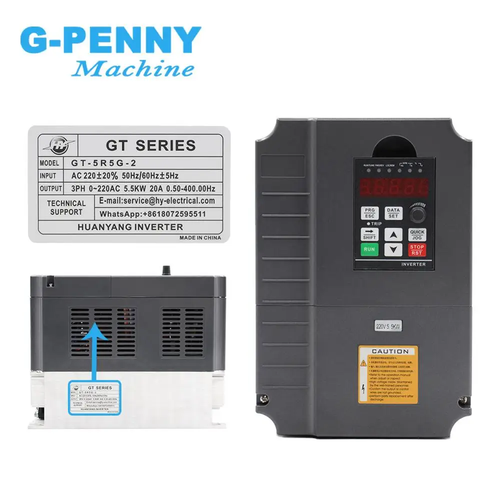 HY GT 220v 5.5kw VFD векторный инвертор с переменной частотой 380v 1P/3P вход 3P выходной