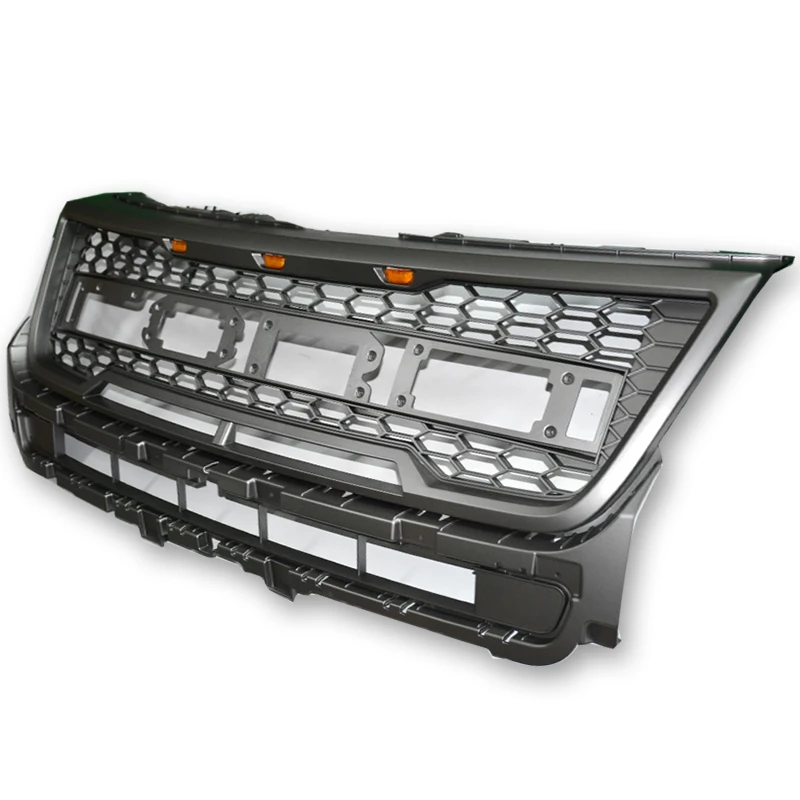 High Quality ABS Front Middle Grille Racing Grills Honeycomb Mesh With LED Lights For Ford Explorer