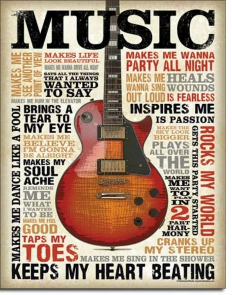 Музыкальные гитары Inspire ME METAL TIN SIGN VINTAGE RETRO F.U.M. Инструменты FUM | Дом и сад