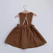 Г. Весенне-летняя хлопчатобумажная одежда без рукавов для девочек платье на бретелях