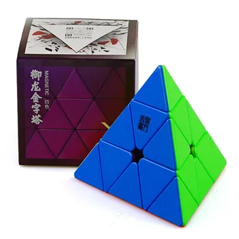 Yj Yulong V2M Magnetic Magic Pyramid Cube Stickerless Yongjun Magnets Triangle Puzzle Speed Cubes For Children Kids Gift Toy 1