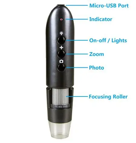 Wireless WIFI Digital Microscope 200x/500x/800x/1000x/1600x CMOS Borescope image_0