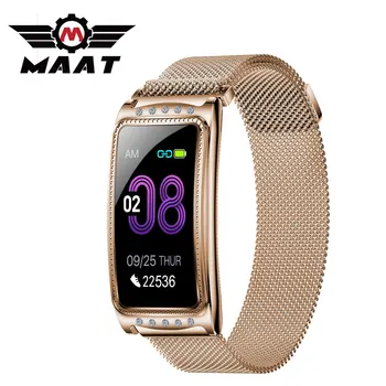

MAAT Smartband 1.08 Inch OLED Color Screen Version IP68 Waterproof Bracelet Swim Heart Rate Monitor Ladies Smartband for Android