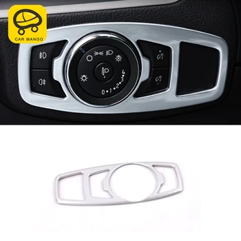 

CarManGo For Ford Edge 2015 Car Styling Front Light Headlight Lamp Switch Button Panel Cover Frame Sticker Interior Accessories