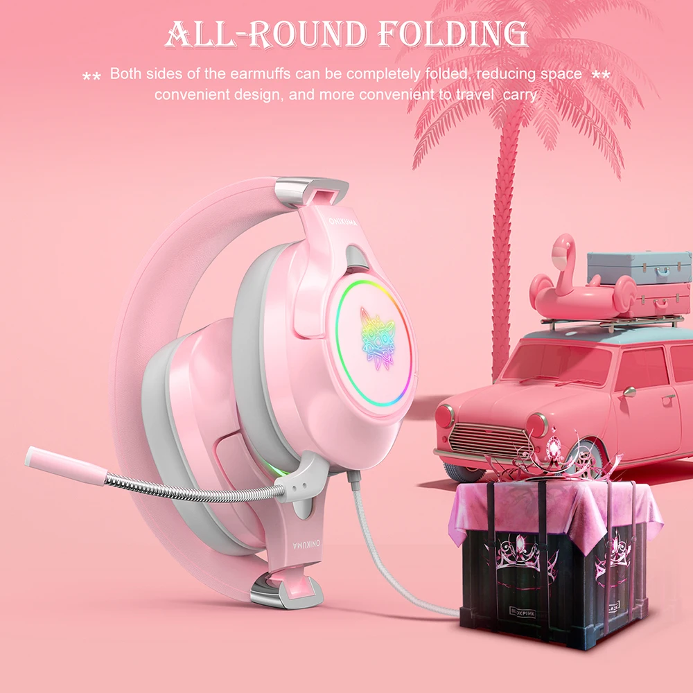 Round Pink Foldable Earmuff