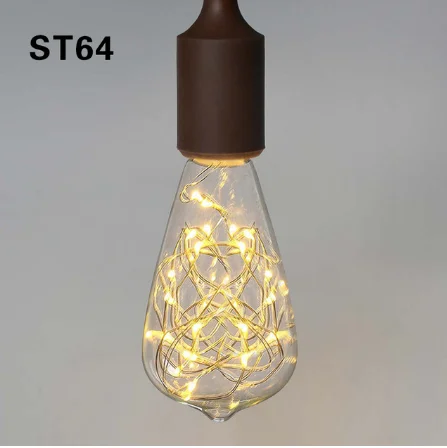 ST64-Warm ST64 G95 LED лампа накаливания E27 3D LED лампа Эдисона сложная декоративная фейерверк весь день звезда декоративная лампа шаровой пузырь 3D - Цвет: ST64-Warm