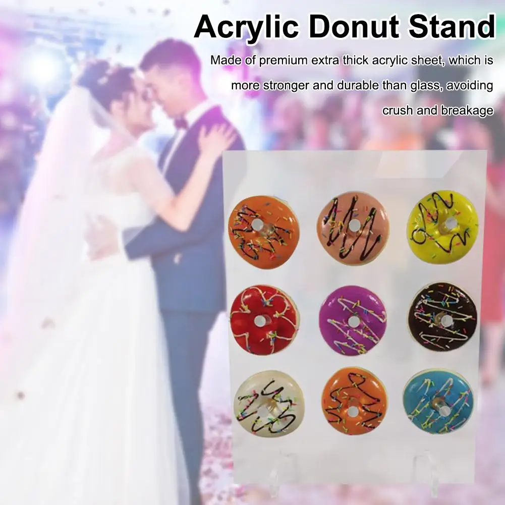  Acrylic Donut Wall Holds Stand Reusable Table Donut Rack Display for Wedding Decoration Birthday Pa