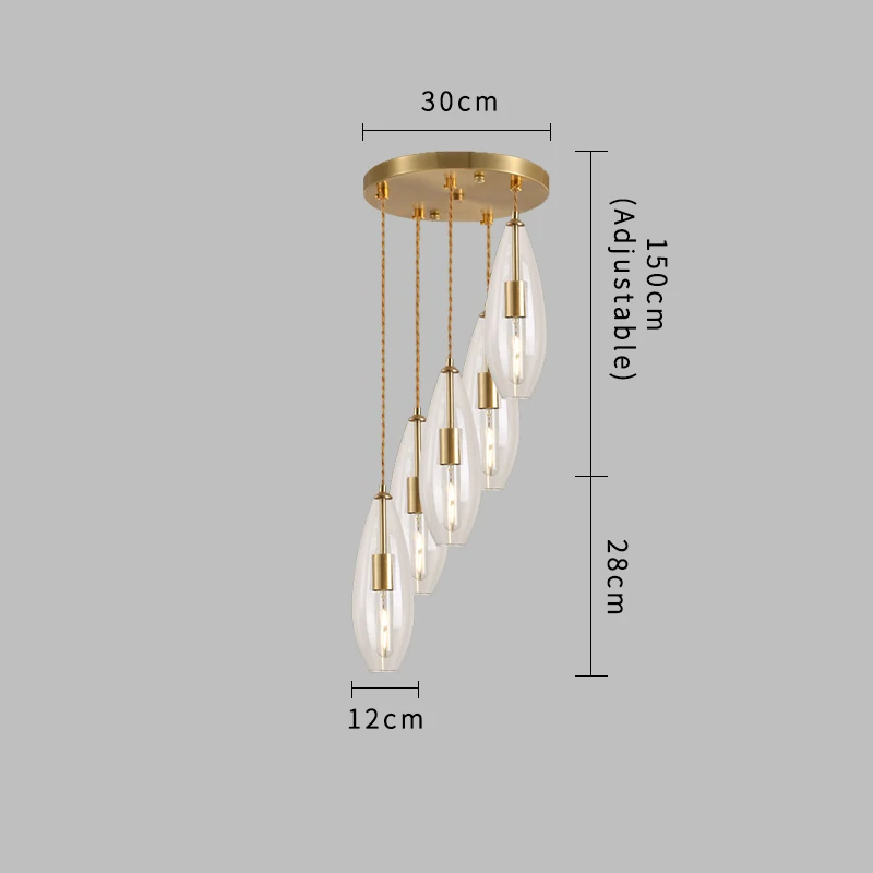 Современный светодиодный медный Золотой светильник-люстра, украшение для дома, подвесной светильник для гостиной, столовой, светильник, светильники для кухни - Цвет абажура: 5 Lights-Round