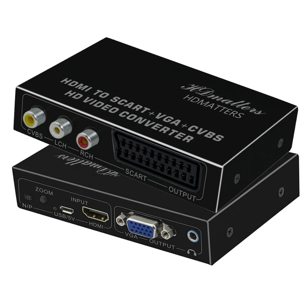 1080p Hdmi-compatible To Scart Vga Av Splitter For Tv With Scart Port (hdmi To Vga,scart,av Display Simultaneously) - Audio & Video Cables - AliExpress