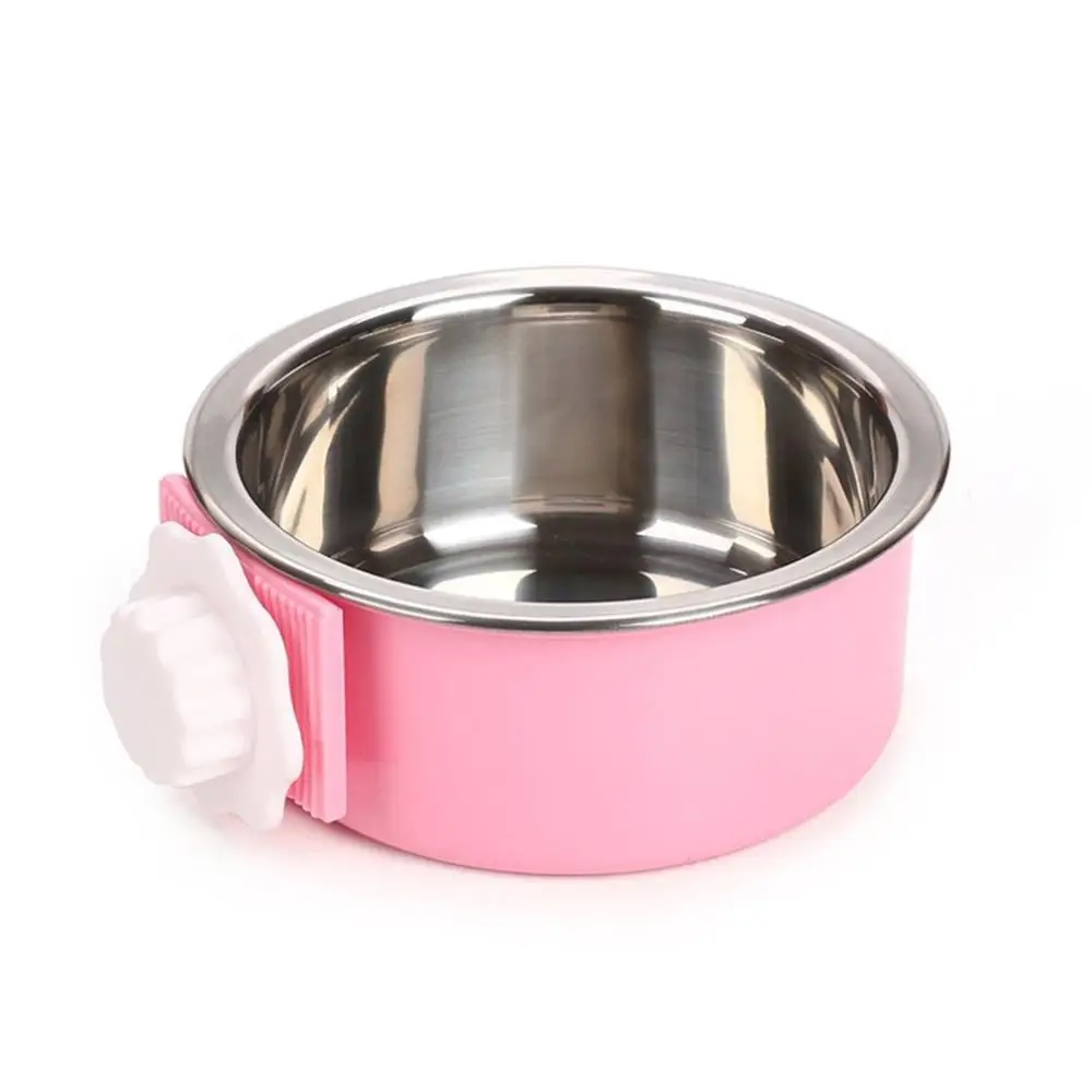 

Pet Bowl Suspension Candy Stainless Steel Dog Bowl Pet Cat Bowl Fixed Cage Double Bowls Single Bowl Universal