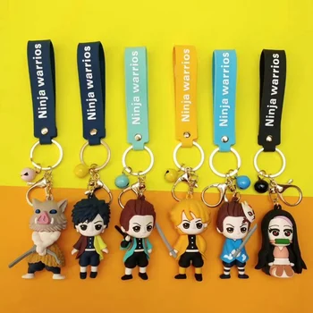 

Demon Blade Keychain Anime Demon Slayer Keychain Cute Cartoon Character Pendant Keyring Silicone Key Chain For Children