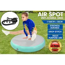 100x10/20cm Gymnastics Mat Inflatable Airtrack Gym Gymnastics Tumbling Round Mat Exercise Yoga Pad with Electric Pump EU/US Plug