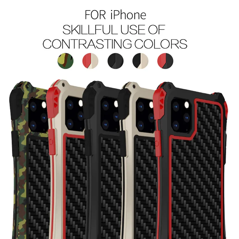 R-JUST металлический чехол для телефона Amira для Iphone 11 Pro XS XR XS Max 8 7 6s plus грязеотталкивающий/антидетонационный с подарочными инструментами для установки