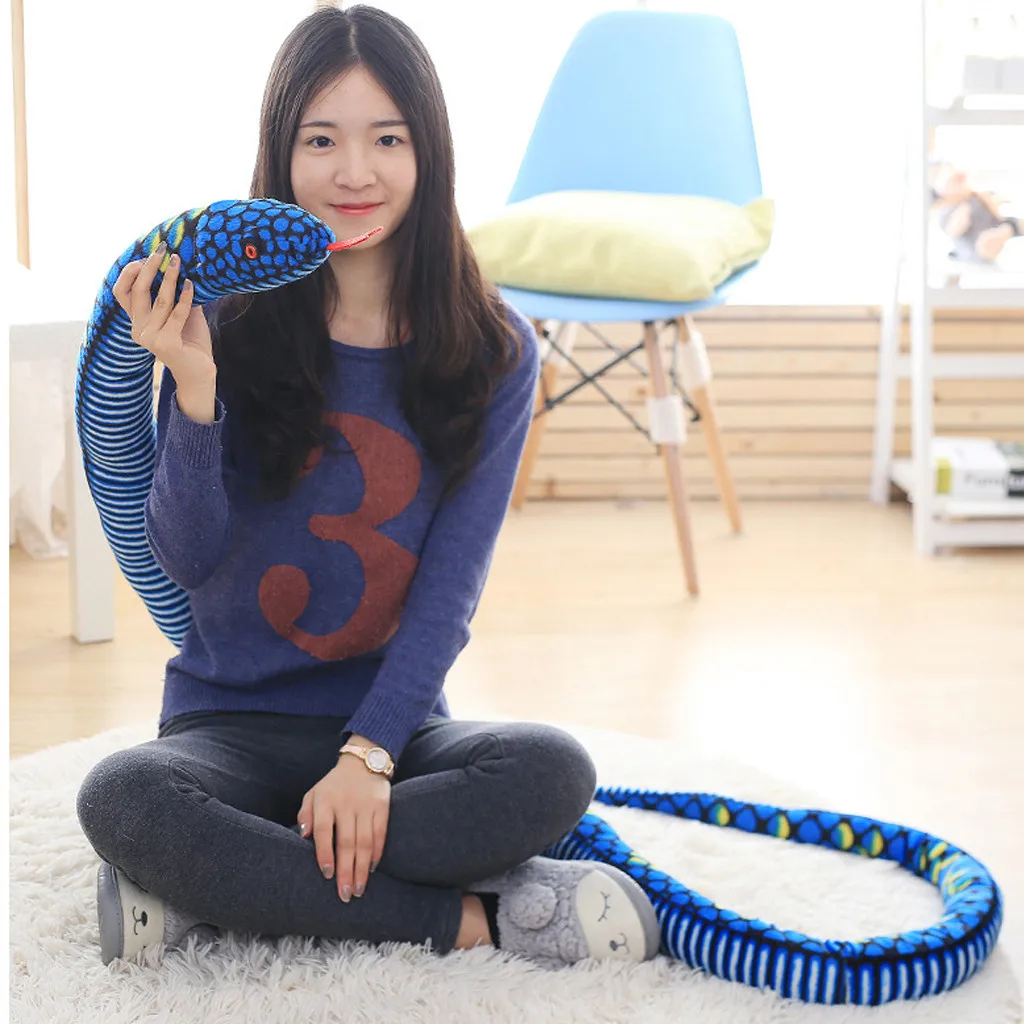Prank Toys Giant Boa Constrictor Stuffed Animal Soft Snake Plush Toy realistic simulation creative home decorations #D