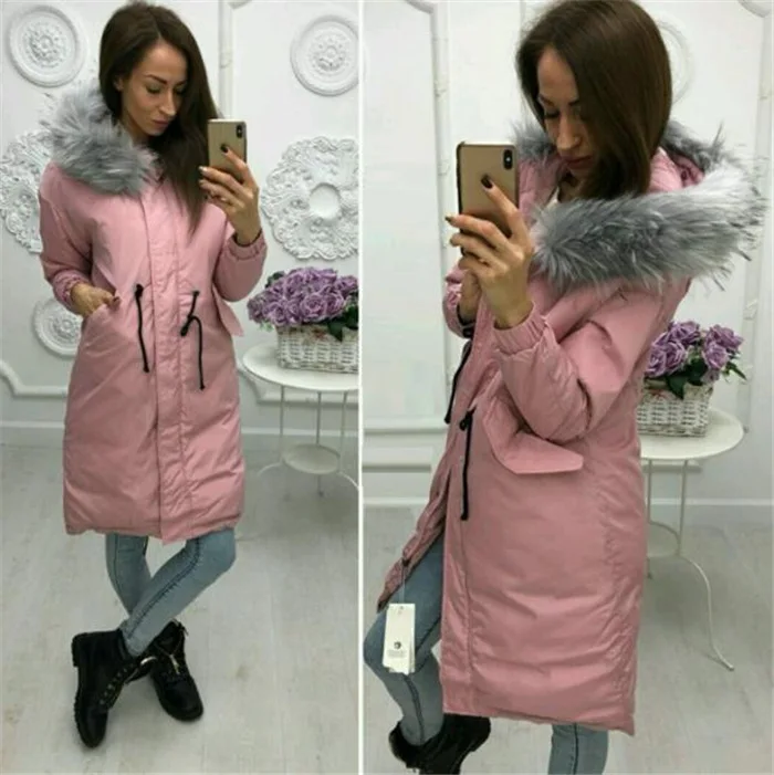 

2019 Spring New Style Large Fur Collar Cotton Coat AliExpress EBay