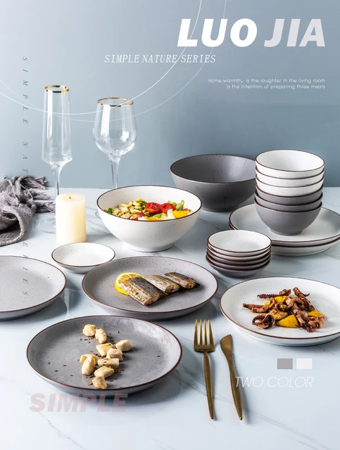 Bowls Nordic Style Dinner Set 32pcs/set Nordic Style Ceramic Plate