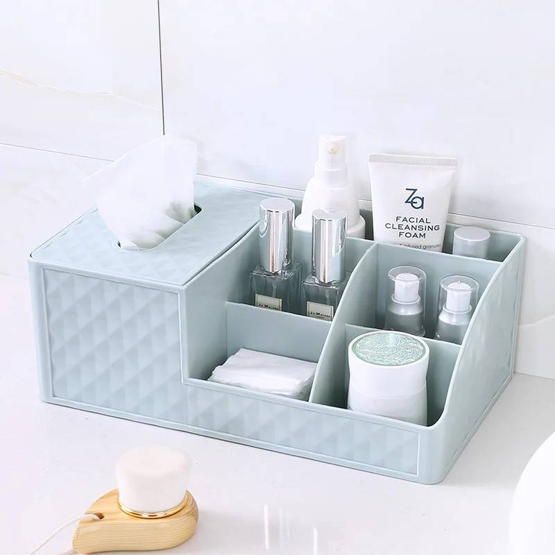 

Cosmetic storage box desk storage rack tissue box simple household debris desktop storage
