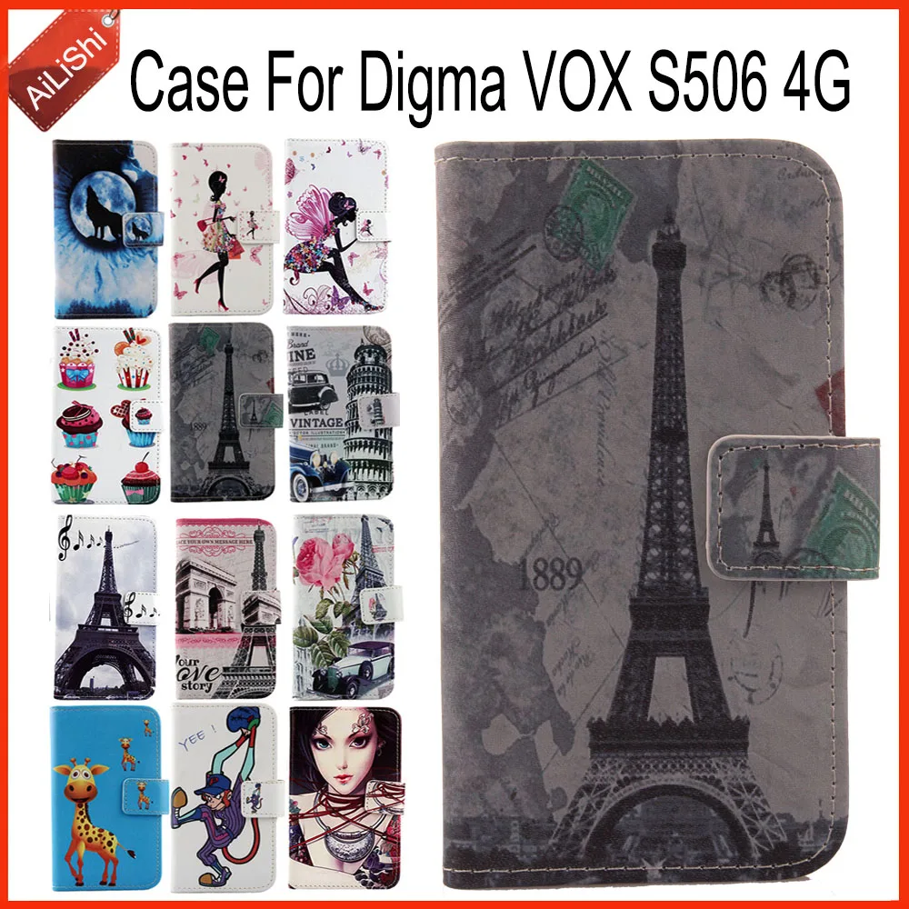 AiLiShi прямо с завода! Чехол для Digma VOX S506 4G роскошный Флип PU кожаный чехол