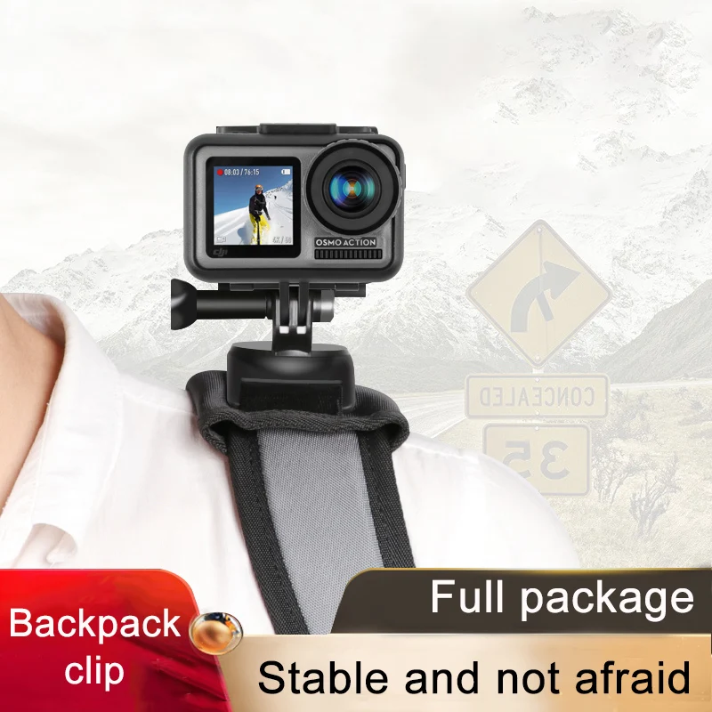 360 Degree Rotation Quick Release Backpack Belt Button Mount Buckle Clip Adapter for DJI OSMO Action Camera
