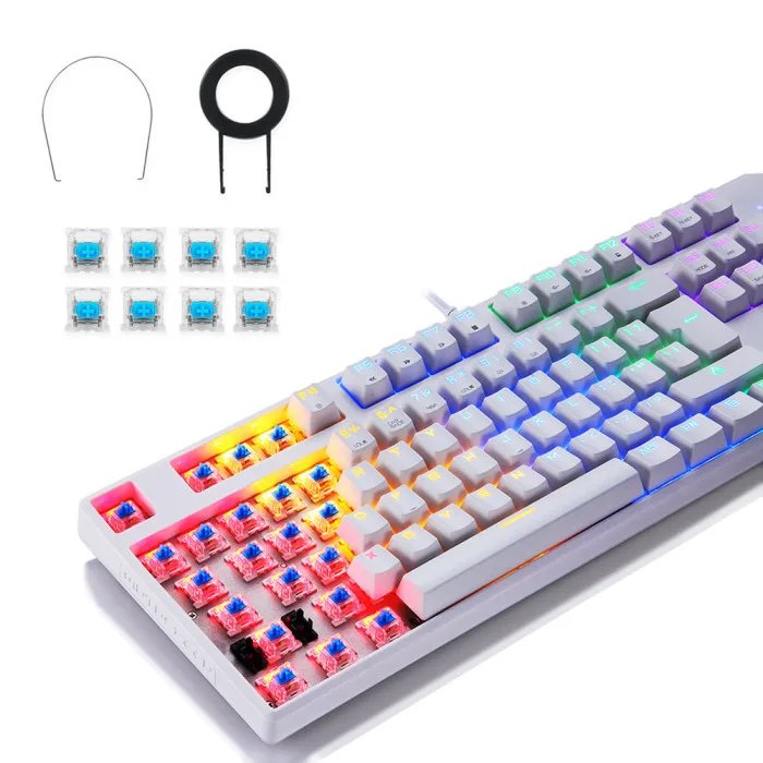 USB Проводная игровая механическая клавиатура RGB подсветка 104 ключи анти-ореолы ключи LSMK99