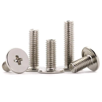 

50pcs CM M2 M2.5 M3 M4 M5 M6 304 Stainless Steel Cross Phillips Ultra Thin Super Low Flat Wafer Head Screw Bolt for Laptop