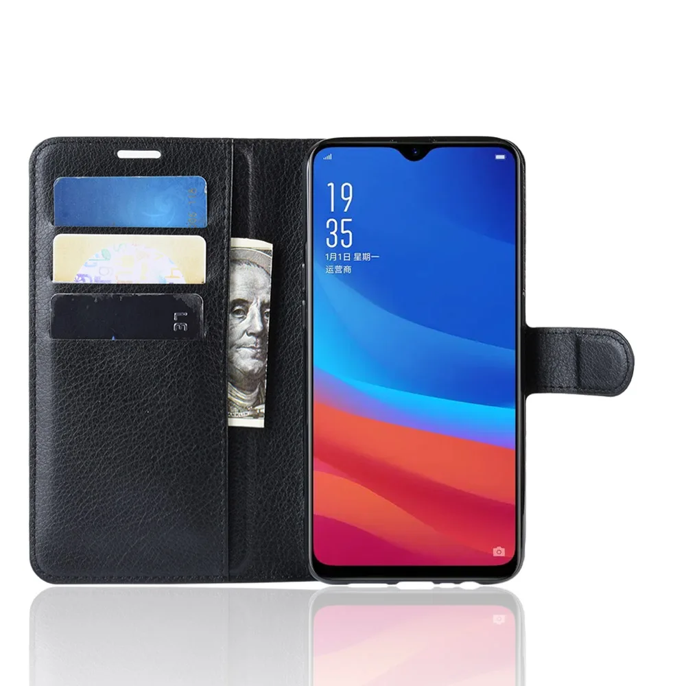 

A5S or AX5s Case for OPPO A5s AX5-S Cover Wallet Card Stent Book Style Flip Leather Protect Cases black AX-5S CPH1909 CPH1920