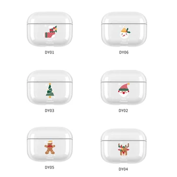

Transparent Earphone Case For Airpods 2 Christmas Cartoon Deer Silicone Clear Cover For Apple Air Pod Funda Coque For Airpod 1 2