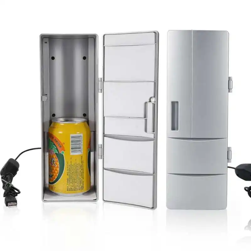 Compact Mini USB Fridge Freezer Cans Drink Beer Cooler Warmer Travel Car Office Use Portable Cooler Warmer Fridge swimming pool float beer table cooler table bar tray inflatable swimming pool mattress water food drink holder accessories