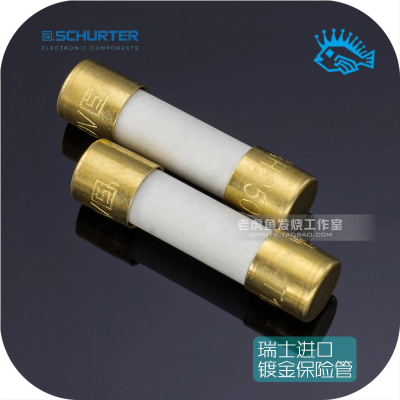 

1pcs/5pcs Original Swiss SCHURTER alloy plated blonde burning audio fuse 5*20mm slow melting 1A~16A