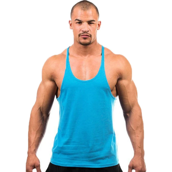Light Blue Брендовая майка для бодибилдинга, мужская майка Стрингер, майка для фитнеса, майка без рукавов, мужская майка для тренировок, одежда - Цвет: Light Blue