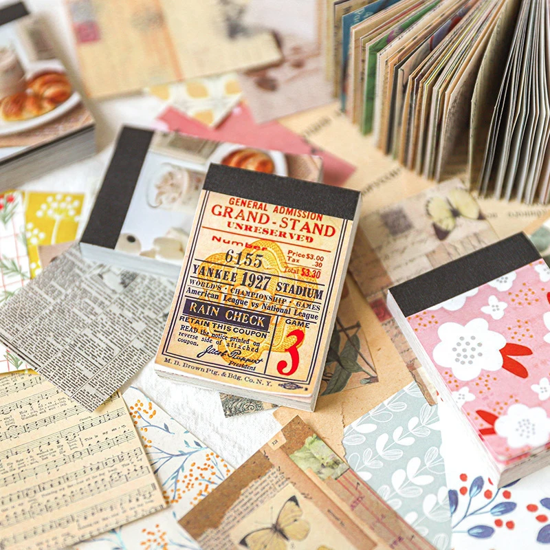 

100pc Plant Cartoon Series Mini Vintage Material Paper Scrapbooking PhotoAlbum HandAccount Decoration DIY Craft Background Paper