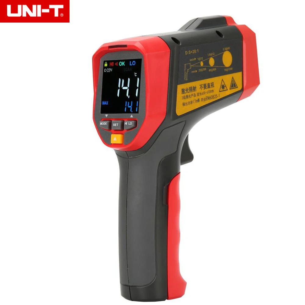 UNI-T UT302A+ профессиональный промышленный lcd бесконтактный инфракрасный лазерный цифровой термометр Температурный диапазон-32-700 градусов