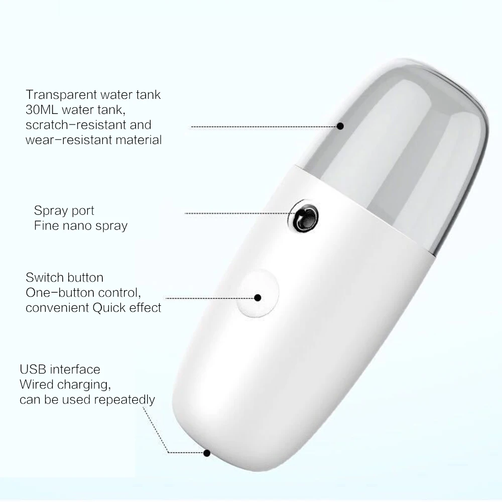 Паровой аппарат для лица увлажнитель USB Charge Nano Spayer beauty мини распылитель паровой женский для лица увлажняющая Инструменты Уход за кожей тела Nebulizer