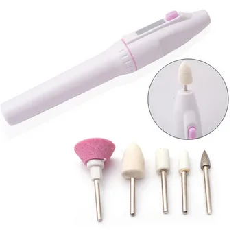 

5in1 Mini Nail Art Drill Machine Electric Nail Drills Pen Handpiece Bits Manicure Pedicure Gel Polish File Buffer Nail Art Tools