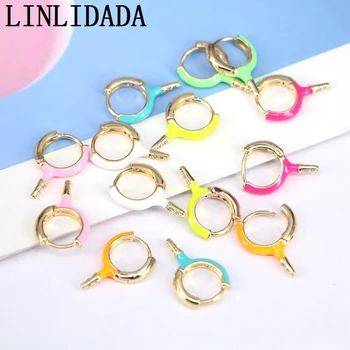 

6Pairs new 2020 summer Popular hoop earring colorful hoop earring for women/girls enamel Earring