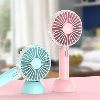 

1PCs Handheld Personal Mini Fan USB Rechargeable Portable Fan Cooler With Strap Adjustable 3 Speed For Office Outdoor Travel